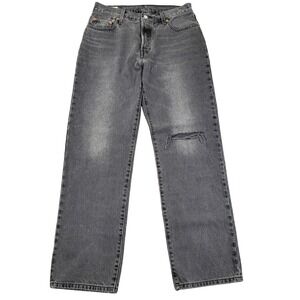 Levi's Premium 501 90s Jeans Women 29x32 Black Deconstructed Button Fly Straight
